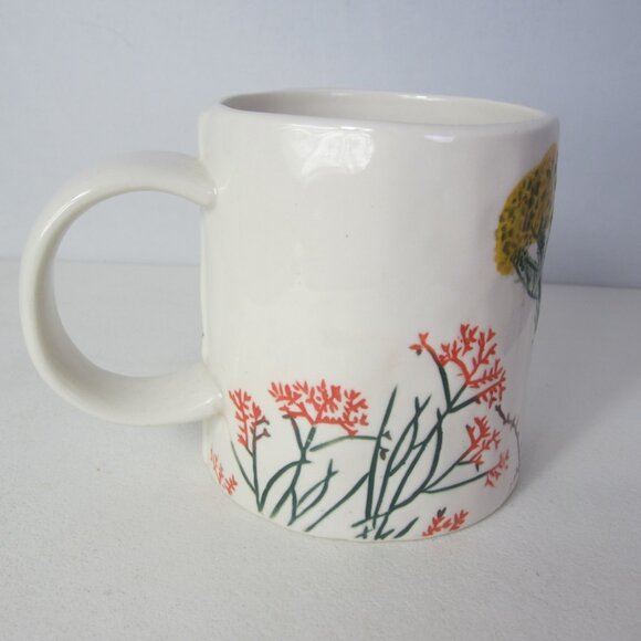 Anthropologie Dagny Monogram Mug Letter C Floral Cottage Pottery Ceramic - Picture 3 of 7